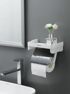 ชั้นวางของในห้องน้ำ กล่องที่ใส่ทิชชู่ห้องน้ำ กล่องทิชชู่ติดผนัง กล่องกระดาษทิชชู่แบบติดผนัง ที่ใส่กระดาษชำระล้าHP302