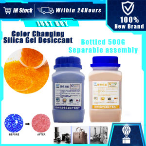 Bottled 500g Blue/Orange Silica Gel Discoloration Desiccant Temperature Resistance 120℃ Absorbs Moisture Silica Gel Particles