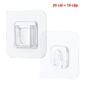 10 Cặp Móc Treo Dán Tường Hai Mặt Có Chức Năng Tổ Chức Cáp Móc Hút Chân Không Siêu Bền Chất Liệu ABS Giá Đỡ Lưu Trữ Trên Tường