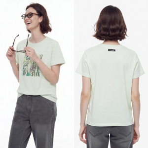Celery Blended Cap Sleeved T-Shirt Flower Print