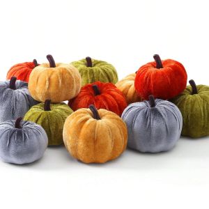 7.5 cm diameter imitation small pumpkin harvest velvet pumpkin multi-color small artificial fabric foam pumpkin autumn decora