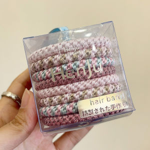 ยางรัดผมแบบถักหนาและยืดหยุ่นสูงแบบลำลองสำหรับตกแต่งผมสไตล์เกาหลี วัสดุอื่นๆ ราคา 10-19.99 หยวน