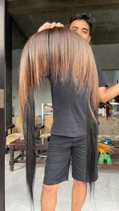 Bando Barong Rambut Barong devil warna hitam dalam oranye