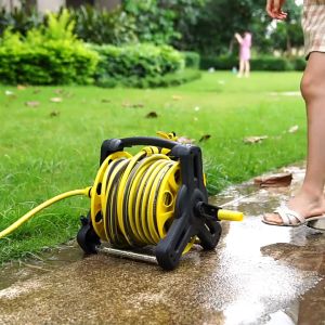 Home High Pressure Washing Water And Water Pipe Hose reel Home Car Water Gun Tool and Garden sprinkler，No installation hose reel