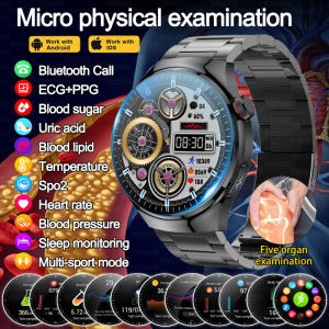 Medical Grade Uric Acid Blood Fat Smartwatches Men ECG+PPG Blood Glucose Heart Rate Blood Pressure Health Monitoring Smart Watch