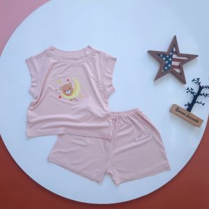 Bộ quần áo thun lạnh bé trai Bunnybaby dáng Hàn Quốc cho bé 6 tới 15kg