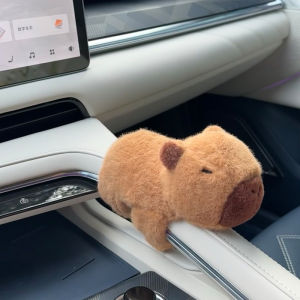 Capabala Car Capybara Doll Car Interior Decorations Decoration Car Door Handle Lying Belly Block Steering Wheel Decoration