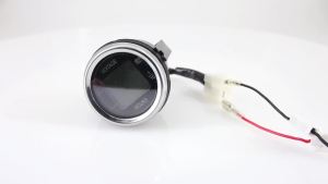 RYSJM | 2 52MM Car Voltage + Hour Dual Display Gauge LED Digital Meter Waterproof Voltmeter Voltage Meter Volt Detector 12V24V 2 In 1