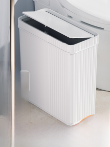 Narrow Long Rectangle Kitchen Trash Can Home Use Flat Small Size with Lid Toilet Paper Basket Household Cleaning Tools