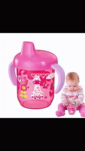 270ML Cute Baby Straw Cup With Double Easy-grip Handle Portable Children Training Drinking Cup Anti-choking Water Cup