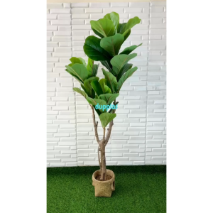 Pohon Artificial Tanaman Hias Ketapang X3 T150 Latex Cover Pot Purun Handle Dekorasi Rumah Pajangan Cafe