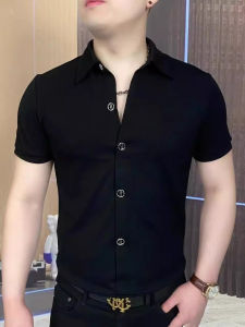 Kawadu | Ice Silk Elastic Linen Short Sleeve Shirt Anti-Wrinkle