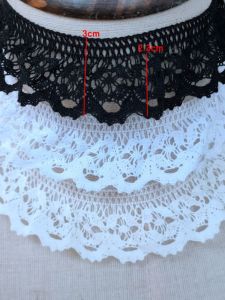 Băng Elastics Bằng Cotton Co Giãn Phong Cách Nhật Bản Màu Đen Màu Trắng Màu Nguyên Chất Viền Ren Xếp Ly Rộng 3cm Phụ Kiện Váy Lolita