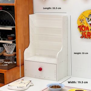 Large Capacity Pet Cat Dog Food Storage Box with Drawer Desktop Organizer for Snacks Cans Dustproof Storage Box for Cats And Dogs