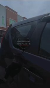 Proton Wira /Wira Aeroback Mustang Window Cover / Rear Window Side Louver Cover Triangle Mirror Cover Protector-Black/Glossy Black/Glossy Carbon