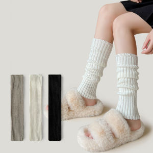 Free Shipping ถุงเท้ายาวถักสำหรับผู้หญิง Jk ถุงเท้ายาวถักสีขาวสีดำรองเท้าสวมในบ้านสำหรับฤดูหนาวที่อุ่นขาบัลเล่ต์มีเครื่องเทศสำหรับสาวๆน่อง Y2K ถุงน่อง