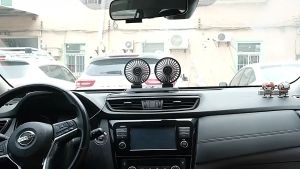 Car Fan 12V/24V 360 Rotatable USB Type 3-Speed Adjustable Car Fan with Parking number plate 3 Headed Fan For all Car
