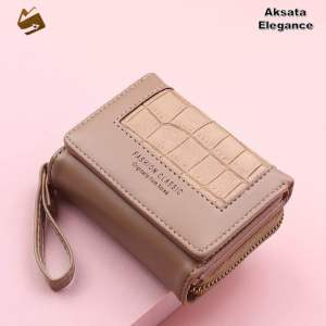 Dompet Wanita Koin Maura Bordir Mini Kombinasi Tekstur Kulit Buaya Banyak Slot Kartu