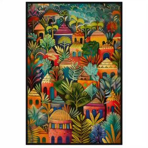 Tranh trang trí trừu tượng phong cảnh thành phố tranh treo tường tranh dán tường phòng khách quán cafe.CGI-573