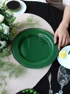 Creative Underglaze Dinnerware Salad Fruit Dessert Plate Vintage Aesthetic Value Home Use round Glass Plate Nordic Style