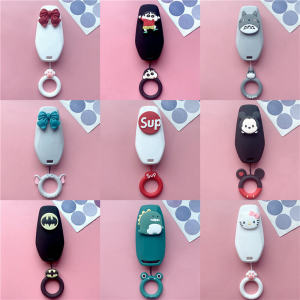 เคสกุญแจรถยนต์ สำหรับผู้ชายและผู้หญิง หนังสัมผัสได้ดี ทนทาน สไตล์การ์ตูน เหมาะสำหรับรถยนต์หลากหลายรุ่น