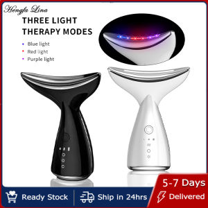 Hengfa Lina Neck Face Lift Multi Functional Devices Therapy Skin Tighten Reduce Double Chin Anti Wrinkle 3 Colors LED Photon Neck Massager