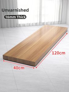 No-Drill Real Wood Wall Shelf