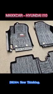 i10 - Thảm lót sàn MAXXCAR cho Hyundai Grand i10 2021+ nhựa TPE 5D tràn viền + Rối Xám Logo cao cấp