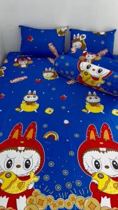 SPREI KEKINIAN MOTIF LABUBU TERLARIS BERKWALITAS SET SARUNG BANTAL SARUNG GULING