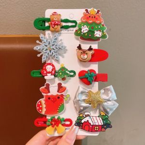 Christmas cartoon hair clip for kids cute bangs side clip Santa Claus duck mouth clip little girl side clip.