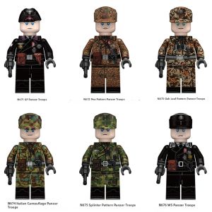 Italian Soldier Oak Pea Camouflage Armor Minifigures Fragment Soldiers Building Blocks N672