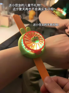 Portable Mini Childrens Watch Fan Rechargeable Outdoor Usb Small Fan Viaback Brand Cartoon Element Household Item