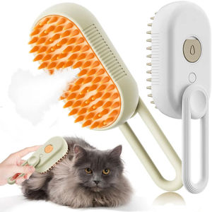 Pet Steam Brush Removes Floating Hair Doesnt Hurt Skin Dog Bathing Hair Removal Brush Cat and Dog Cleaning Comb