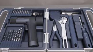 HOTO 12V Brushless Drill Tool Set – 30Nm Torque LED Display 2000mAh Battery 18-Piece Kit