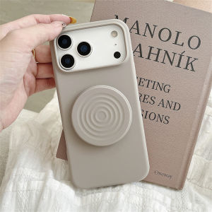 Luxury Silicone Bracket Phone Case for IPhone 17 Air 17 16 15 14 Pro Max with Hidden Holder Shockproof Stand Back Cover