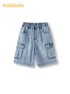 balabala Girls Denim Mid-Length Straight Cargo Style Summer 2025