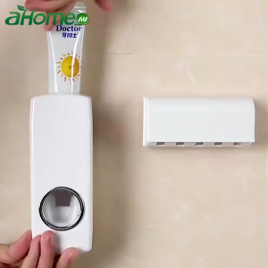 Wall Mounted Toothbrush Holder Multipurpose Punch-free Storage Rack Holder Space Saving Household Bathroom