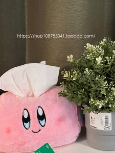 Cute Pink Big Eyes Kirby Plush Tissue Holder Cartoon Table Decorations Seat Style Versatile Home Fabric Towel/Hand Towel