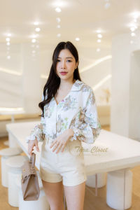 [ส่งเร็วพิเศษ!] ZO061 TARA Shirt เสื้อเชิ้ต คอวี กระดุมหน้า แขนยาว แต่งดีเทลจั้มปลายแขน ลายกระต่าย น่ารักสุดๆ ผ้าแคนดี้ ผ้านิ่ม ใส่สบาย