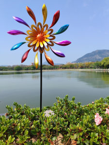 American Style Iron Art Rotating Windmill Villa Garden Decoration Balcony Mini Yard Decorative Ornaments Outdoor Casual Lifestyle