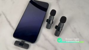 YARUIKE Mikrofon Nirkabel Lavalier Mudah Dipakai Cocok Untuk Sistem Android dan Apple Wireless Microphone Professional Mikrofon Lavalier