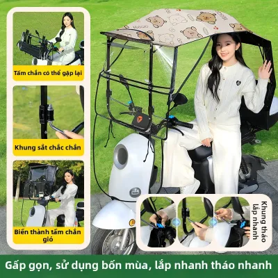 Mái Che Chống Nắng Chống Mưa Có Thể Gập và Điều Chỉnh