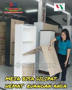 Distrindo - MEJA LIPAT + Lemari Rak Minimalis Serbaguna Kokoh Halus MEWAH Murah / CUBIC YAGI FT 61