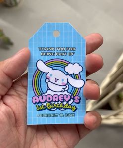 Cinnamoroll Birthday Souvenir Card - Sanrio - Girl Birthday Dedication Card - Gift Tag