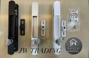 H6 Series (With Key) 32mm Aluminium Sliding Door Lockset (Black /Silver/White) DIY Home