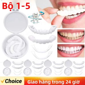 1-5 Bộ Răng Giả Trang Trí Răng Giả Tạm Thời Trên Dưới Miếng Dán Răng Giả Răng Giả Dán Nhanh Bọc Răng Giả Cho Răng Trên Chăm Sóc Nha Khoa