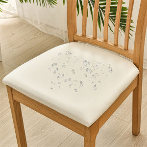 1Pc Pu Leather Chair Cushion Cover Dining Room Chair Seat Cover Solid Color Chair Seat Cushion Cover for Living Room Kitchen