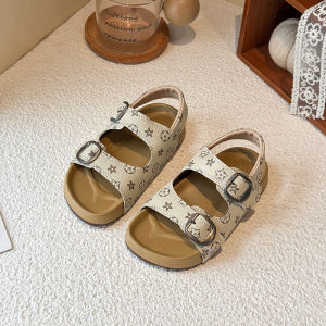 Retro Printed Slip-resistant Soft Bottom Childrens Sandals