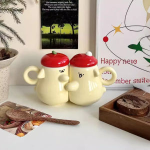 Cute Creative Ceramic Mug with Lid for Couples