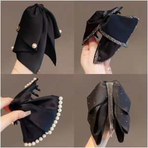 Graceful Satin Fancy Ponytail Grip Exquisite Bows Back Head Updo Gadget Hair Claw Half Tie Hairpin